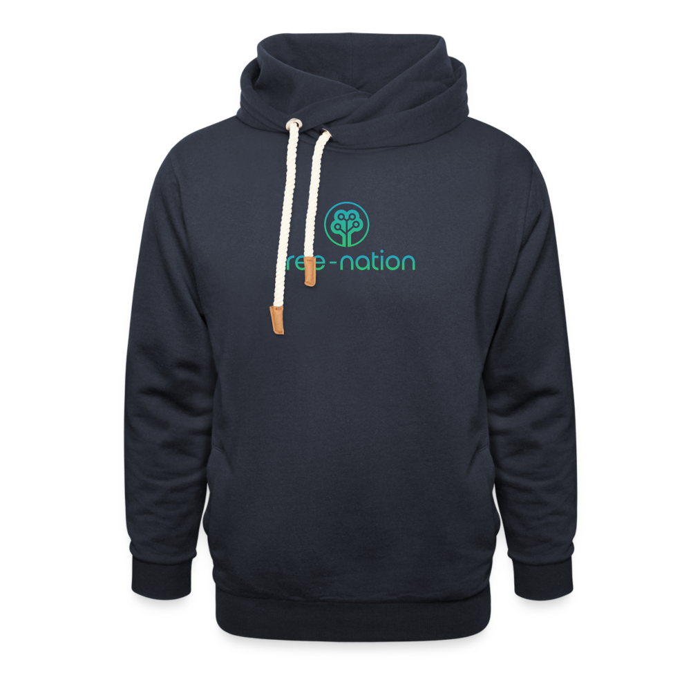 Shawl Collar Hoodie - navy