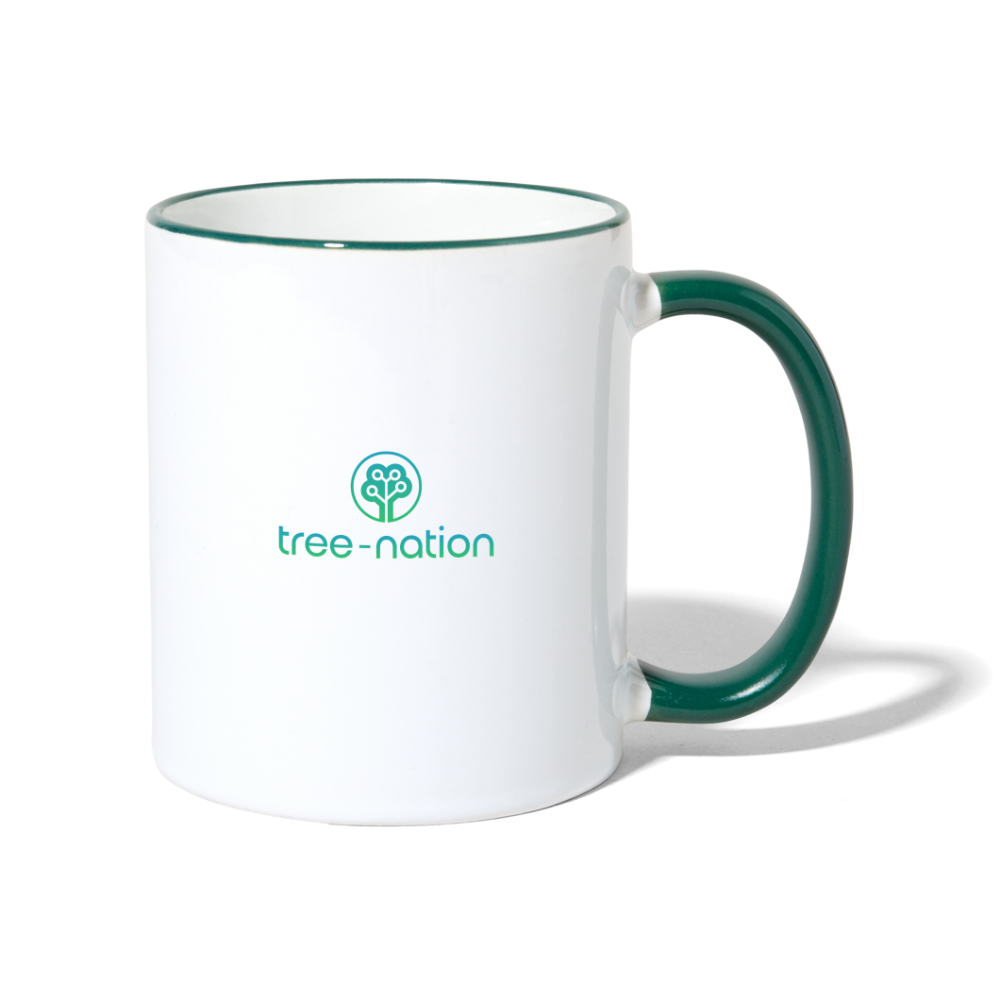 Contrasting Mug + 10 trees - white/dark green