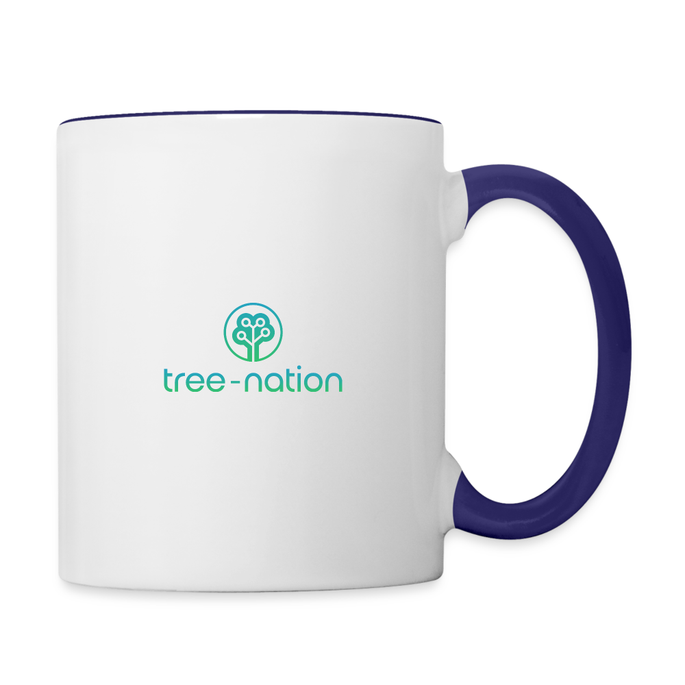 Contrasting Mug + 10 trees - white/cobalt blue