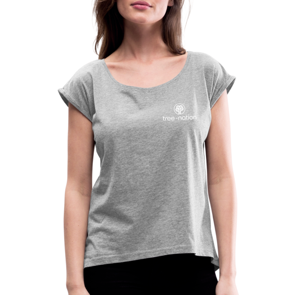 Women’s T-Shirt with rolled up sleeves + 10 trees - heather grey