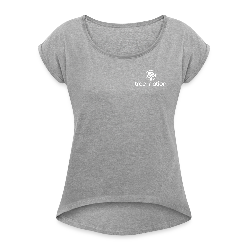 Women’s T-Shirt with rolled up sleeves + 10 trees - heather grey