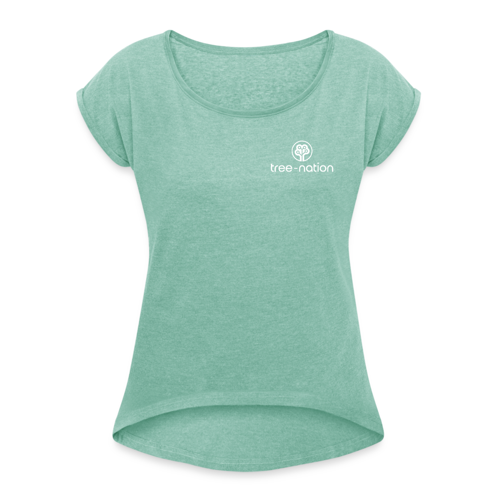 Women’s T-Shirt with rolled up sleeves + 10 trees - heather mint